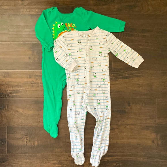 George Other - Baby Boy Long Sleeved Footed Sleepers -Set of 2